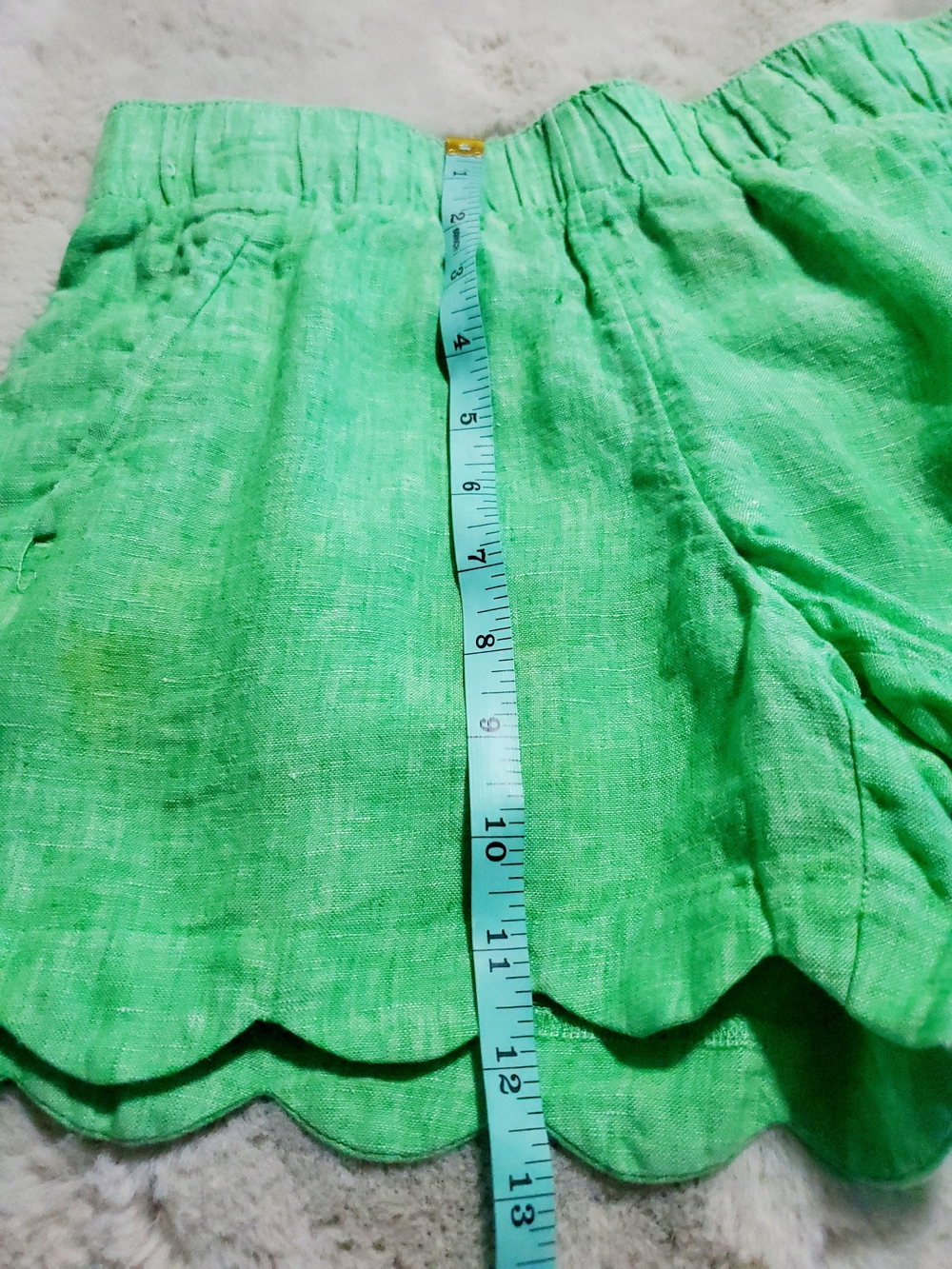 Lilly Pulitzer Linen Scalloped Hem Shorts Bright Green Resort Coastal Preppy XS - Picture 6 of 8